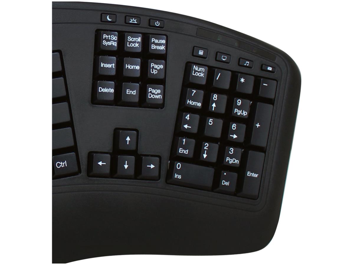 Clavier ergonomique sans fil et souris laser Adesso Tru-Form 1500 (WKB-1500GB)