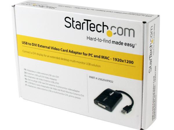 Adaptador USB a DVI Startech.Com - 1920x1200 - Vídeo y vídeo externos