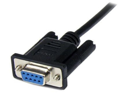 Cable de módem nulo serie RS232 DB9 de 2 m, color negro, de Startech.com, hembra a macho - DB9