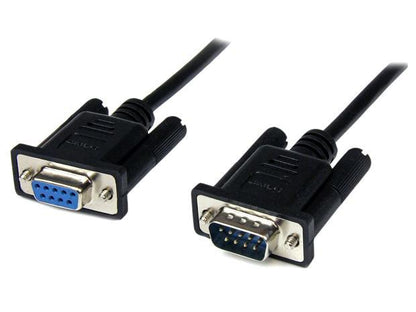 Cable de módem nulo serie RS232 DB9 de 2 m, color negro, de Startech.com, hembra a macho - DB9