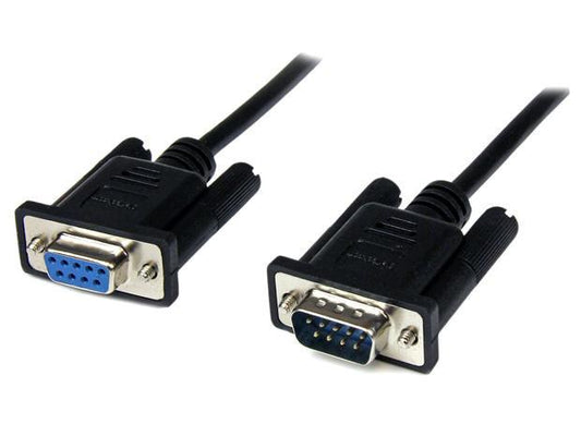 Cable de módem nulo serie RS232 DB9 de 2 m, color negro, de Startech.com, hembra a macho - DB9