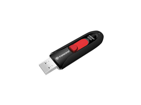 Unidad flash USB 2.0 Transcend de 16 GB, sin tapa, color negro