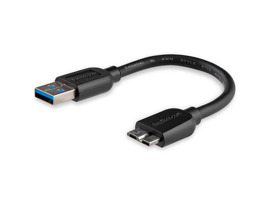 Cable USB 3.0 A a Micro B (15 cm, 6 pulgadas, corto y delgado, M/M) de Startech.Com