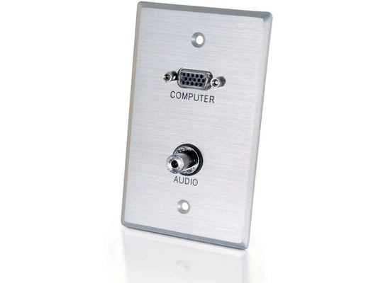 Plaque murale simple pour câbles audio 3,5 mm et VGA C2G - Brus