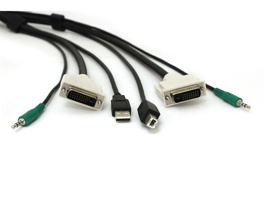 Black Box Corp Dvi Kvm Cable, Usb A-B, 3.5Mm Audio, 6-F
