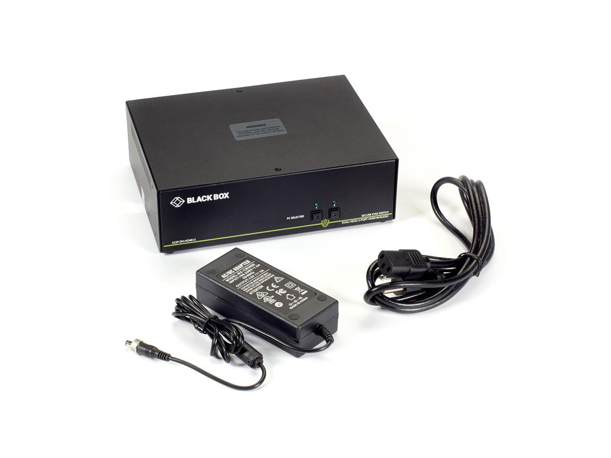 Black Box Corp Niap 3.0 de doble cabezal, HDMI, 4K, 2 puntos, seguridad