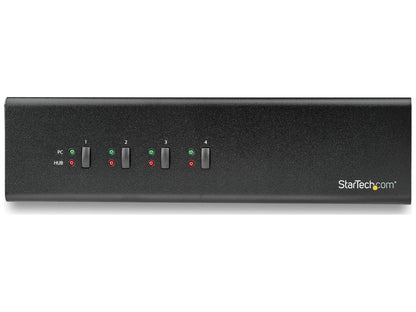 Startech.Com Conmutador KVM DVI de 4 puertos y doble monitor con doble enlace 1440P