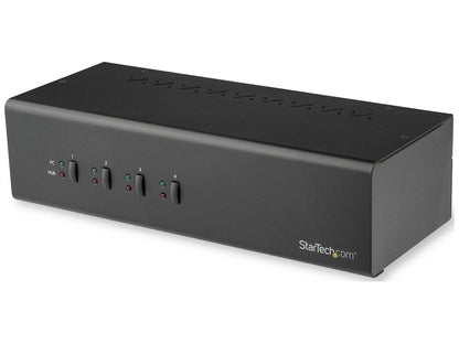 Startech.Com Conmutador KVM DVI de 4 puertos y doble monitor con doble enlace 1440P