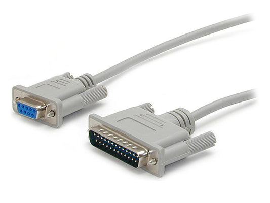 Cable de módem nulo serie DB9 a DB25 de 3 m con cableado cruzado de Startech.Com