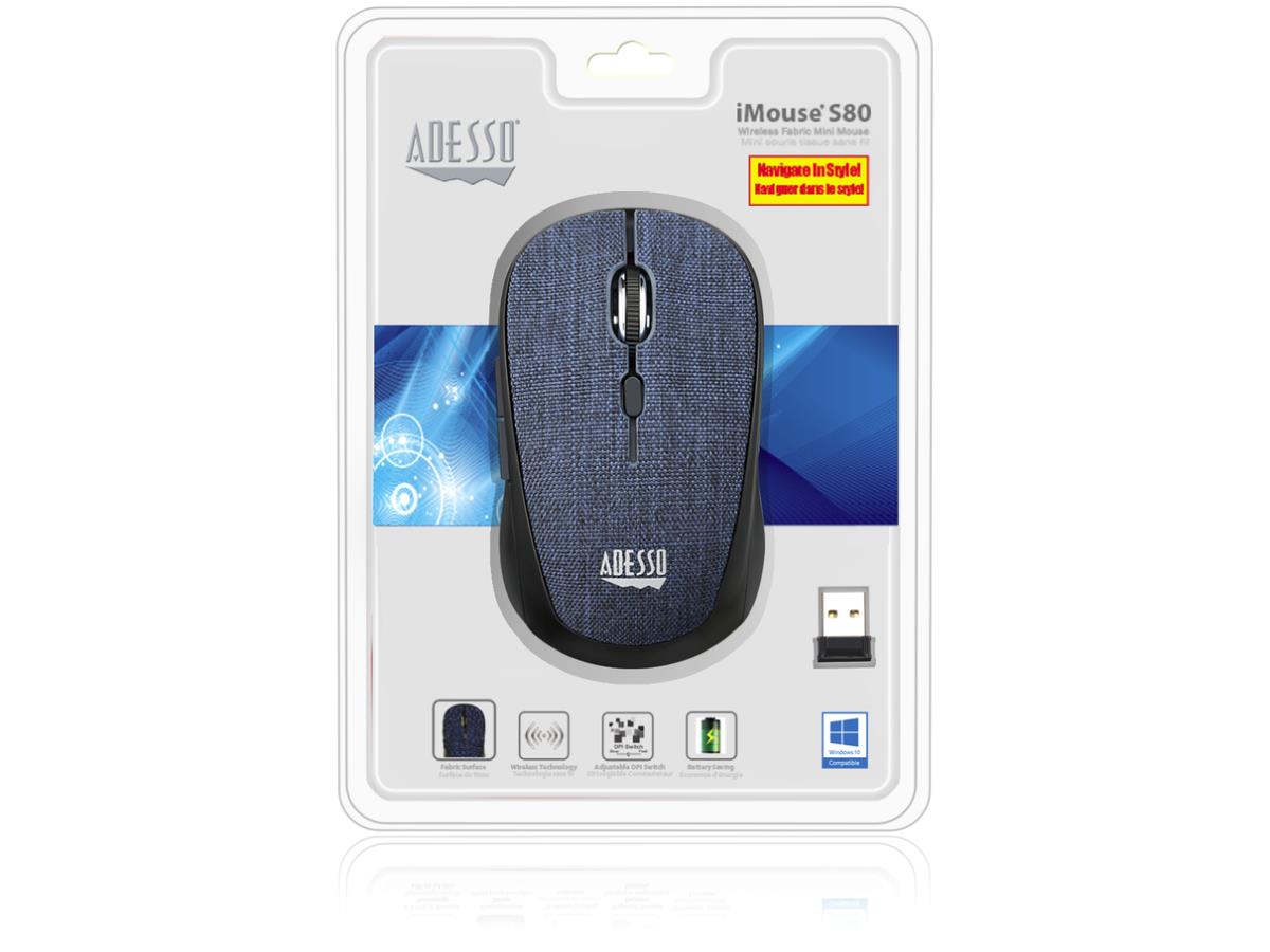 Ratón inalámbrico de tela óptico mini azul