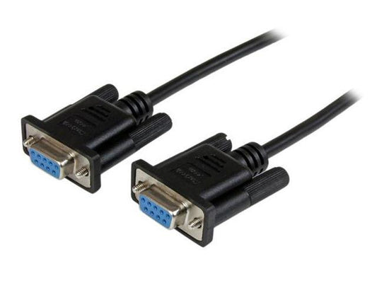 Cable de módem nulo serie RS232 DB9 de 2 m, color negro, Startech.Com, hembra a hembra - DB9
