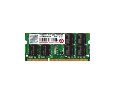 Transcend 8 Go DDR3L 1600 ECC-SO-Dimm 2Rx8 512Mx8 Cl11 1,35 V