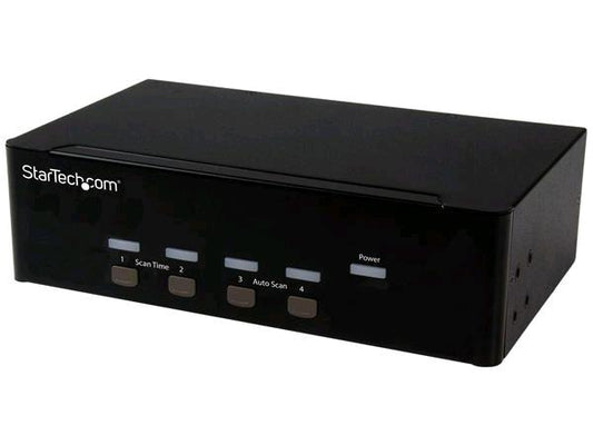 Startech.Com Conmutador KVM VGA de 4 puertos - VGA doble - Teclas de acceso rápido y control de audio