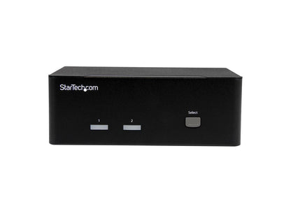 Startech.Com Conmutador KVM VGA de 2 puertos - VGA dual - Teclas de acceso rápido y control de audio