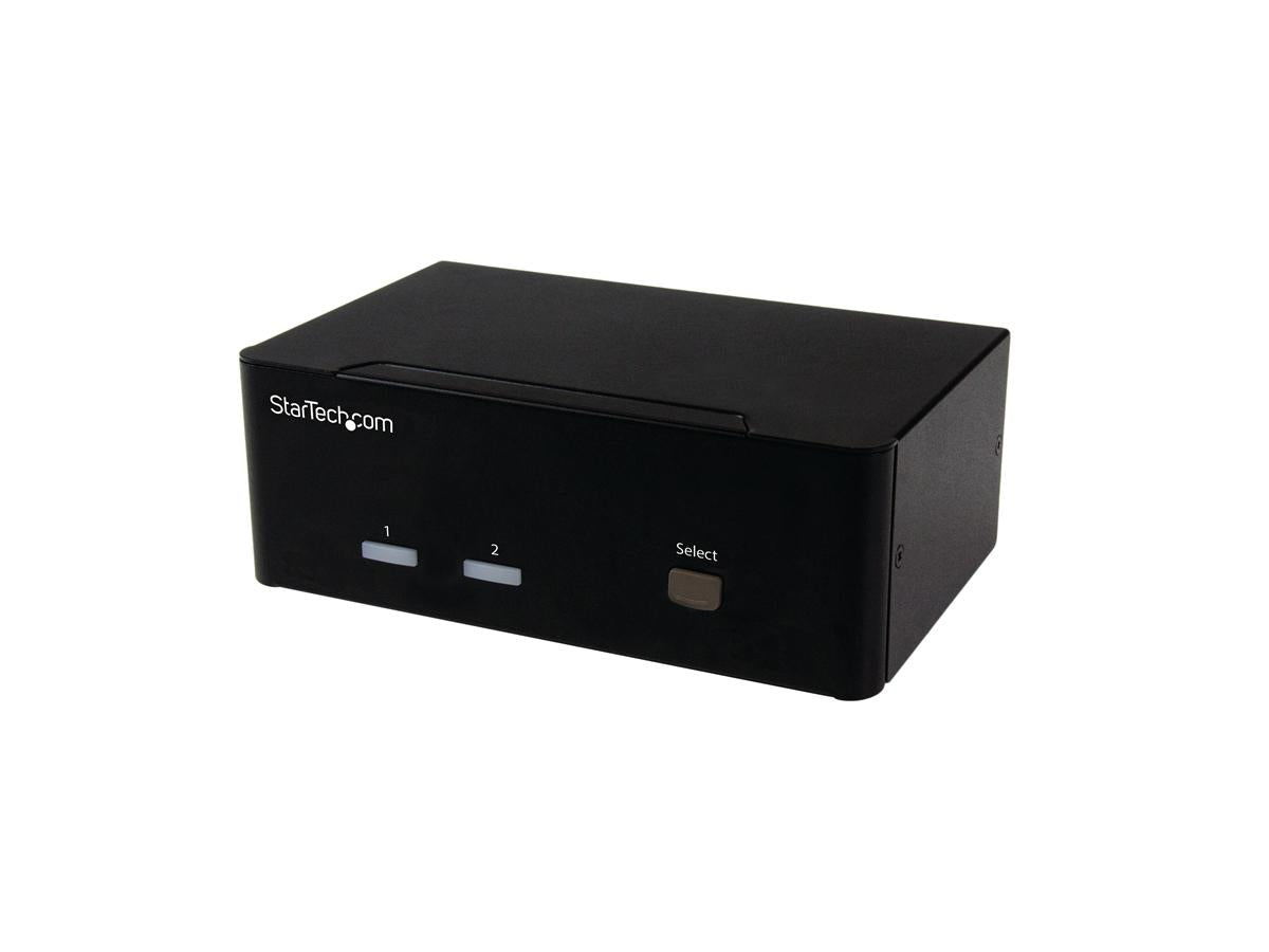 Startech.Com Conmutador KVM VGA de 2 puertos - VGA dual - Teclas de acceso rápido y control de audio