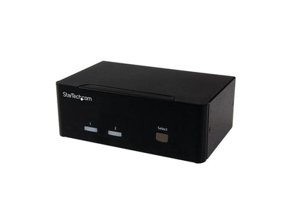 Startech.Com Conmutador KVM VGA de 2 puertos - VGA dual - Teclas de acceso rápido y control de audio