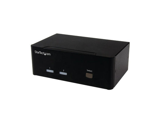 Startech.Com Conmutador KVM VGA de 2 puertos - VGA dual - Teclas de acceso rápido y control de audio