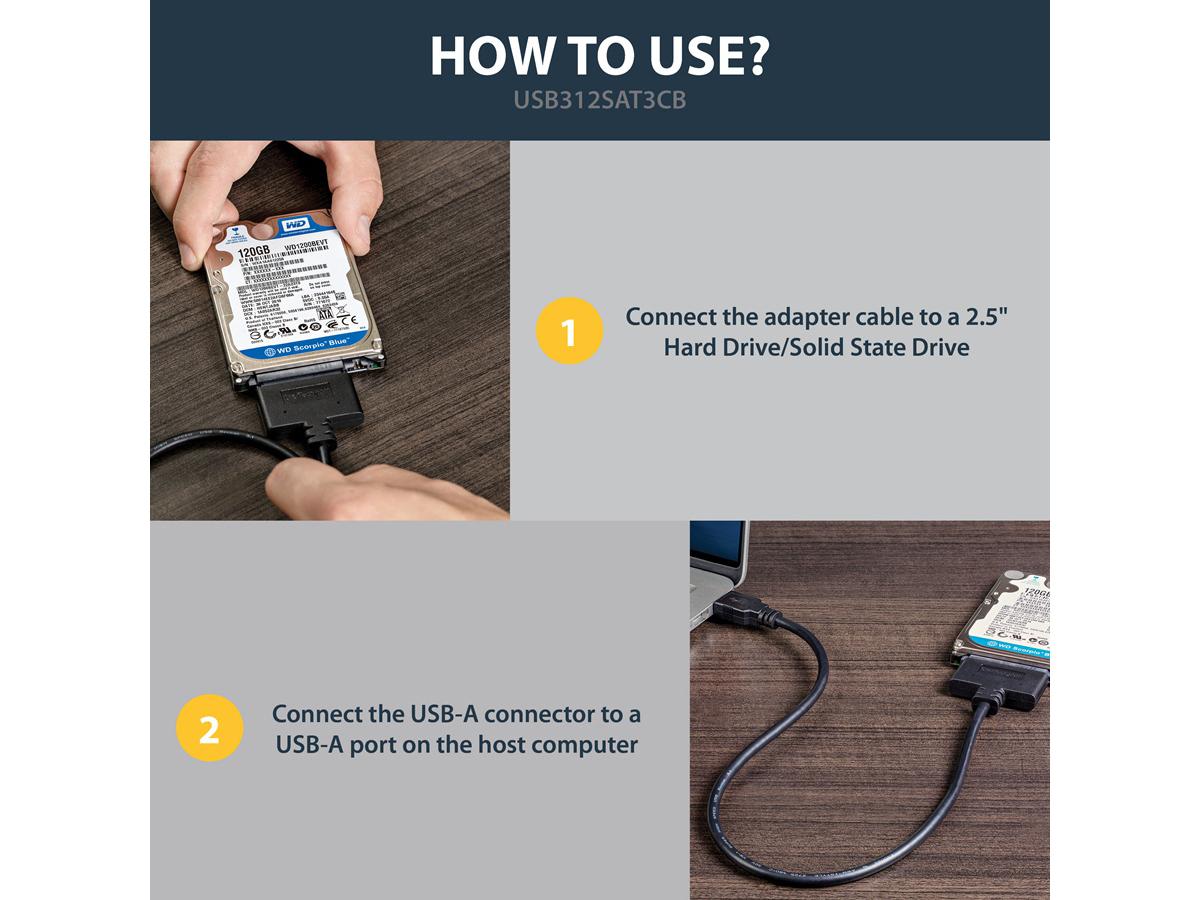 Adaptador de disco duro USB 3.1 a SATA de 2,5" de Startech.Com - USB 3.1 GE
