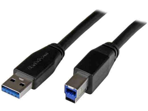 Cable USB 3.0 activo de Startech.Com (5 m, 4,5 m), USB-A a USB-B (macho/hembra)