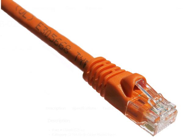 Cable de conexión Axiom Cat6A de 650 MHz, 7,6 m, con funda moldeada (naranja)