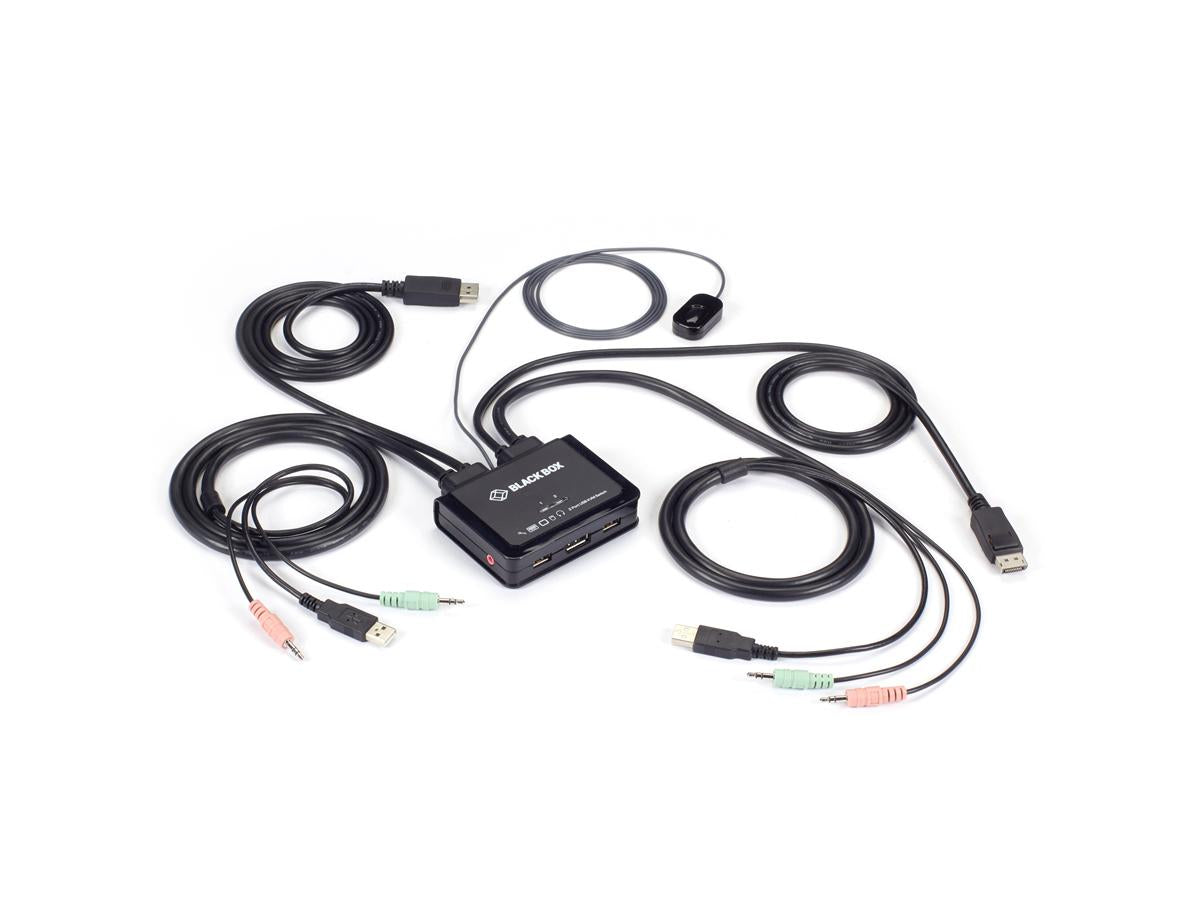 Conmutador KVM con cable DisplayPort 4K60 de Black Box Corp