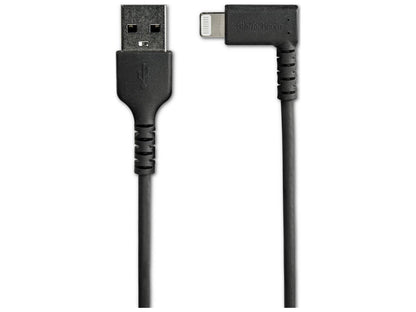 Cable USB A a Lightning resistente de Startech.com de 2 m (6 pies), negro, ángulo de 90°