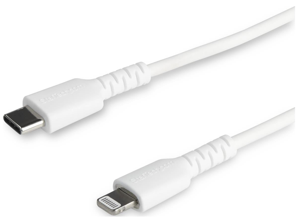 Cable USB-C a Lightning Startech.com blanco duradero de 2 m (6 pies), resistente