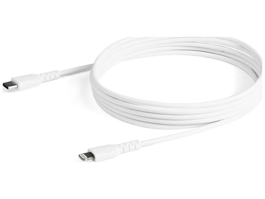 Cable USB-C a Lightning Startech.com blanco duradero de 2 m (6 pies), resistente