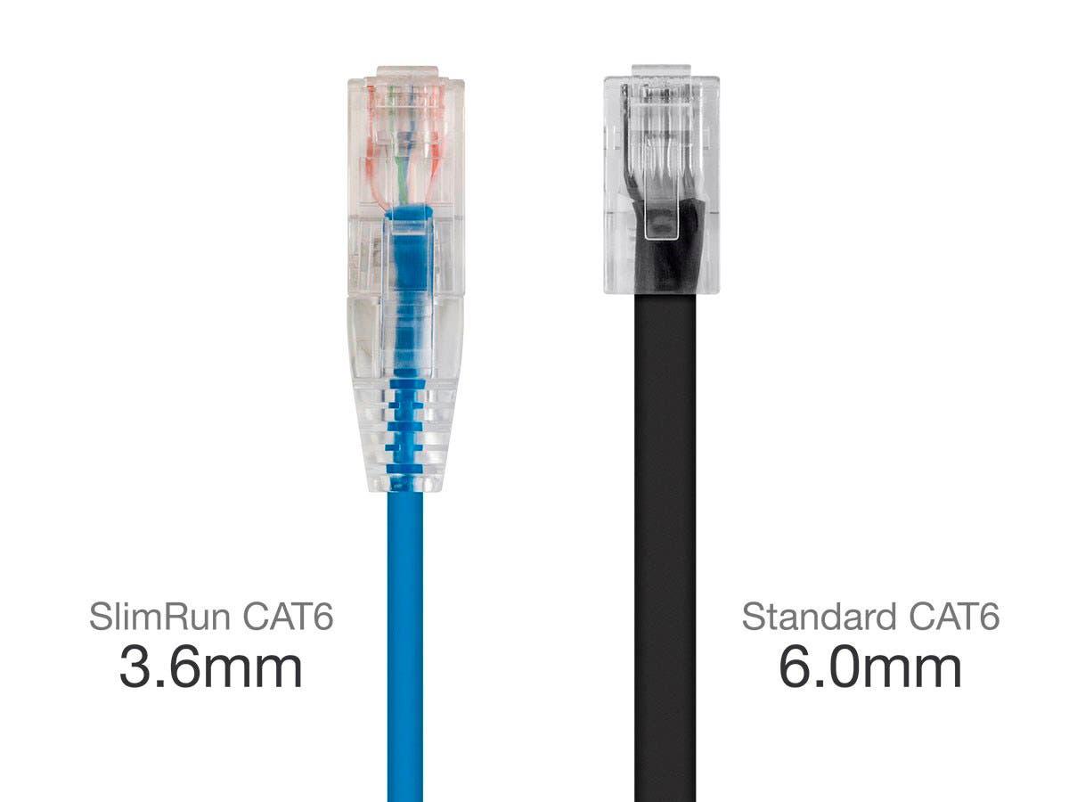 Cable Monoprice Slimrun Cat6 de 28 AWG y 7,6 m, color azul