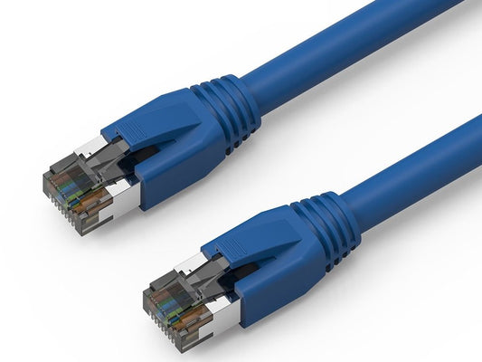 Cable de conexión S/Ft Cat8 2000 MHz Axiom de 50 pies, blindado, con funda sin enganches (