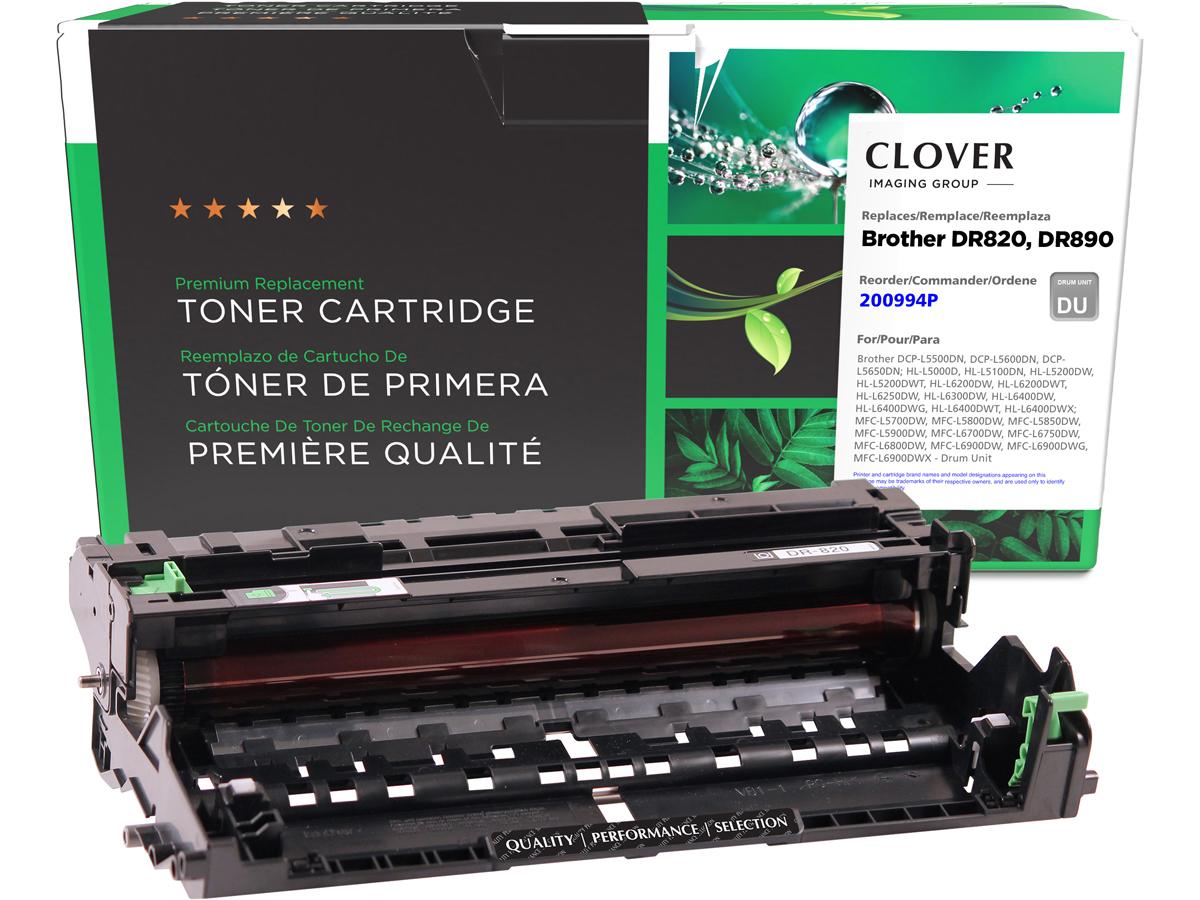 Unidad de tambor remanufacturada Clover Imaging para Brother DR820/DR890