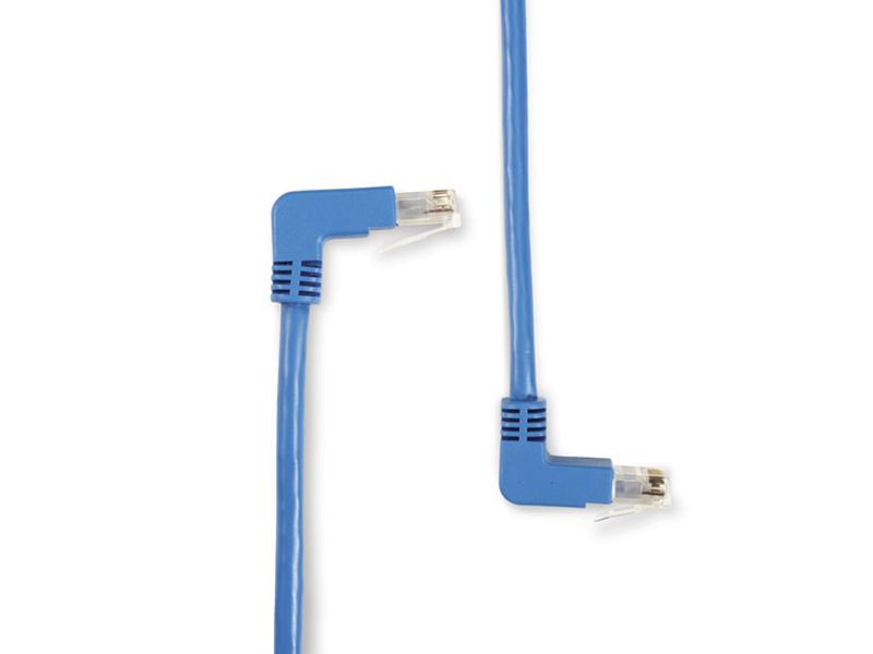 Cable de conexión Cat6 90 de abajo a arriba, azul, 3, de Black Box Corp
