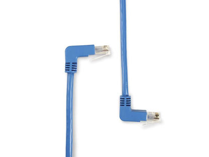 Cable de conexión Cat6 90 de abajo a arriba, azul, 3, de Black Box Corp