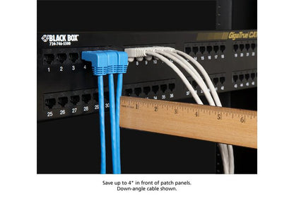 Cable de conexión Cat6 90 de abajo a arriba, azul, 3, de Black Box Corp