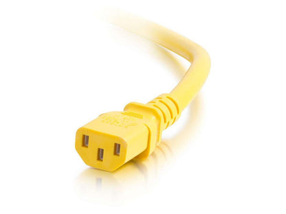 Cable de alimentación C2G de 1,8 m, calibre 18 AWG (IEC320C14 a IEC320C13), amarillo.