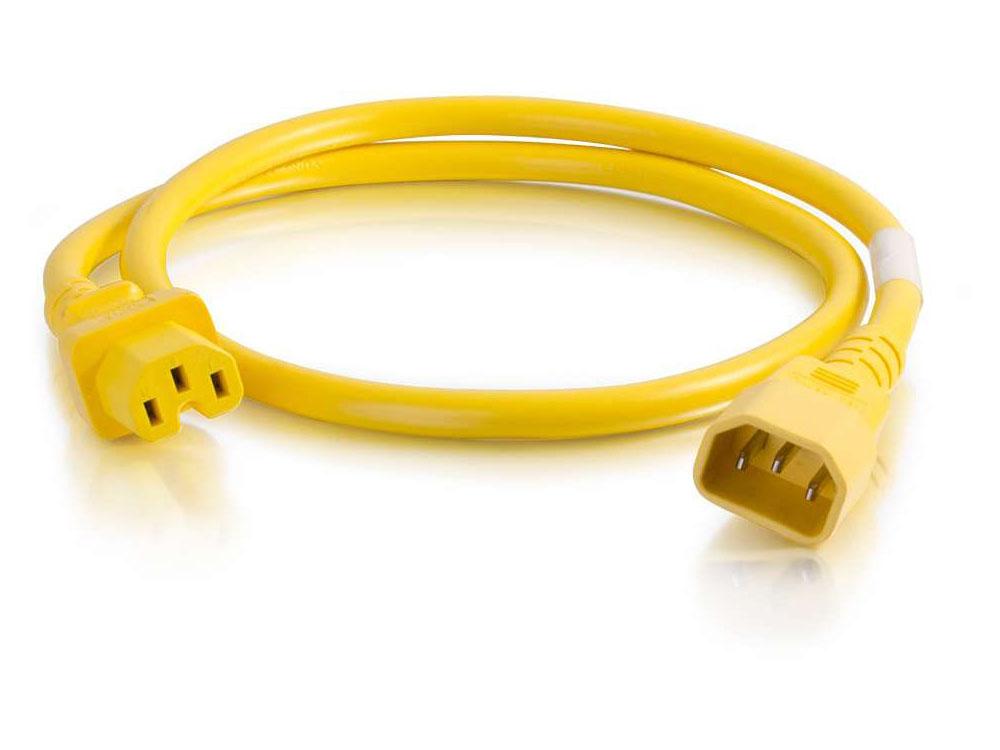 Cable de alimentación C2G de 1,8 m, calibre 18 AWG (IEC320C14 a IEC320C13), amarillo.