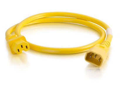 Cable de alimentación C2G de 1,8 m, calibre 18 AWG (IEC320C14 a IEC320C13), amarillo.