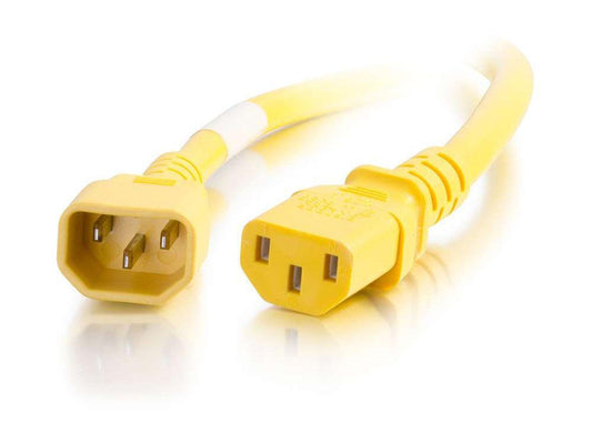 Cordon d'alimentation C2G 1,8 m 18 A (IEC 320C14 vers IEC 320C13) - Jaune - Alimentation