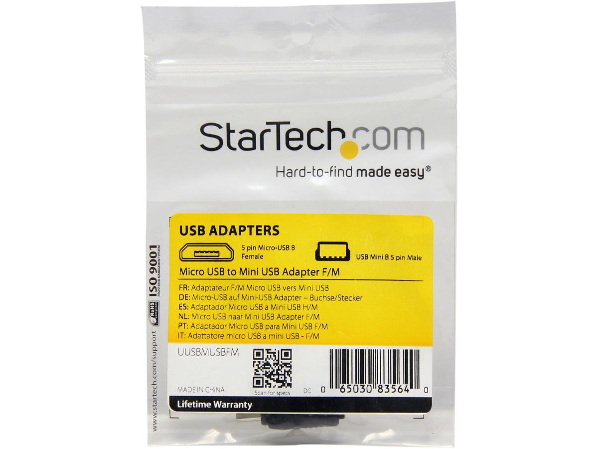 Adaptador Micro USB a Mini USB 2.0 de Startech.Com - Micro USB (H) a
