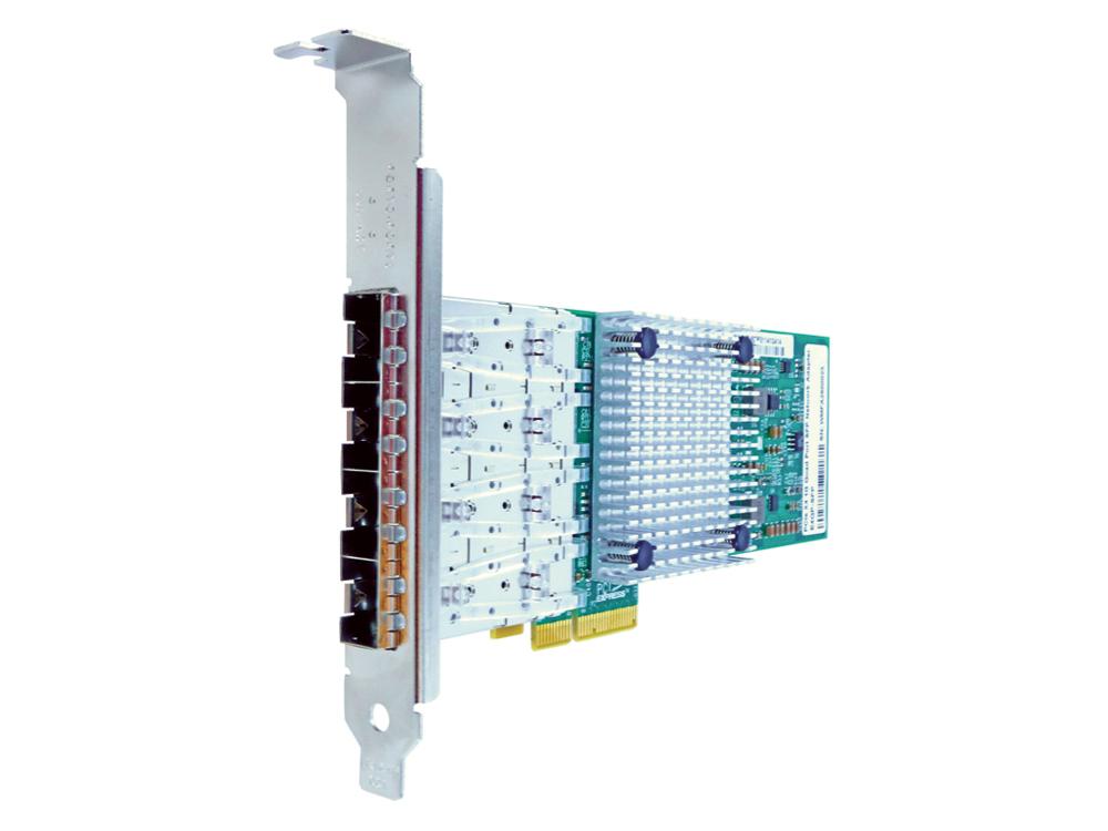 Axiom 1Gbs Quad Port Sfp Pcie X4 Nic Card For Intel W/Transceivers