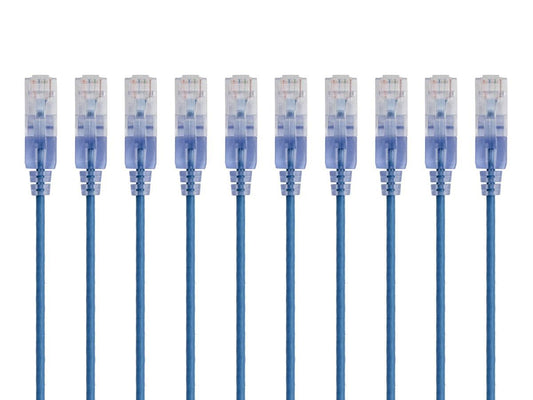Monoprice Slim Cat6A Cable - 10Pk_ 10Ft Blue