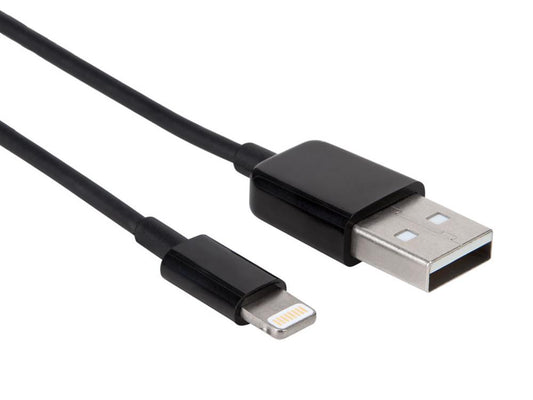 Cable adaptador Axiom Lightning a USB-A M/M - Negro, 90 cm
