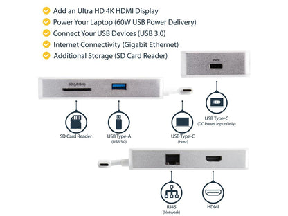 Adaptador multipuerto USB-C de Startech.Com - HDMI 4K - SD/SDHC/SDXC