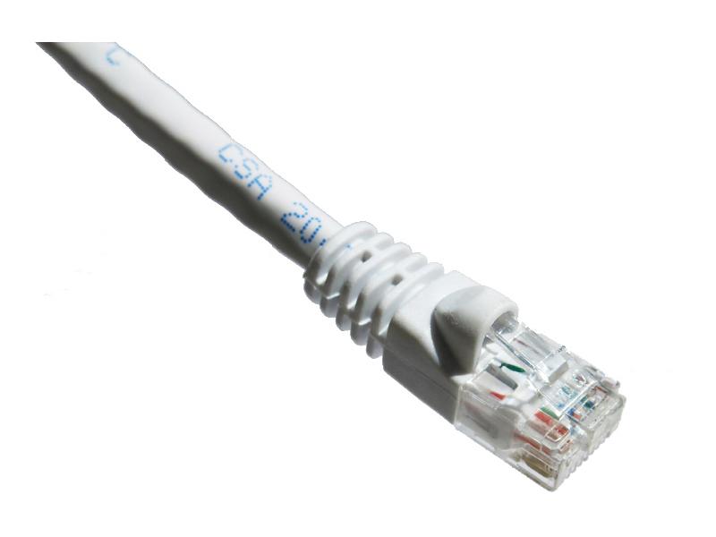 Cable de conexión Axiom Cat6A de 650 MHz, 6 pies, con funda moldeada (blanco)
