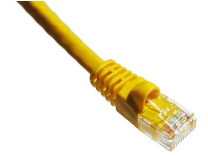Cable de conexión Axiom Cat6A de 650 MHz, 6 pies, con funda moldeada (amarillo)