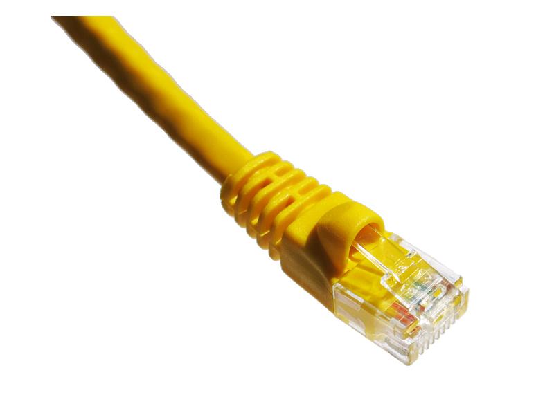 Cable de conexión Axiom Cat6A de 650 MHz, 1,8 m, con funda moldeada (amarillo)