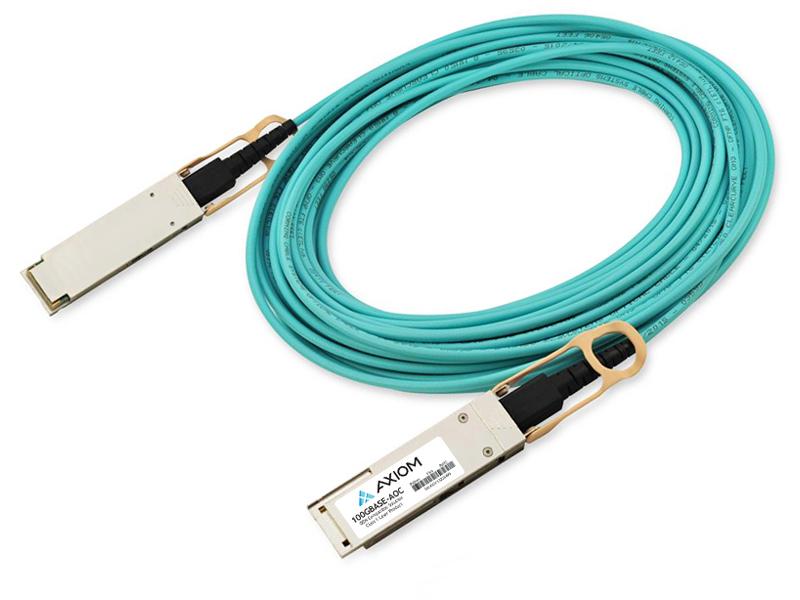 Cable óptico activo Axiom 100Gbase-Aoc Qsfp28 compatible con Juniper de 15 m