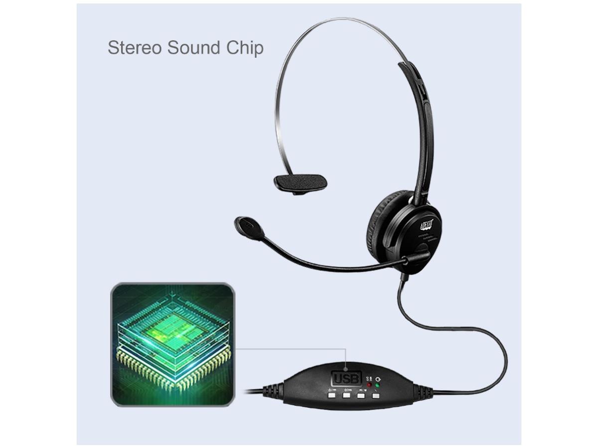 Usb Single-Sided Headset Adjustable Mic