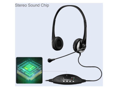 Usb Headset Adjustable Mic Earpads