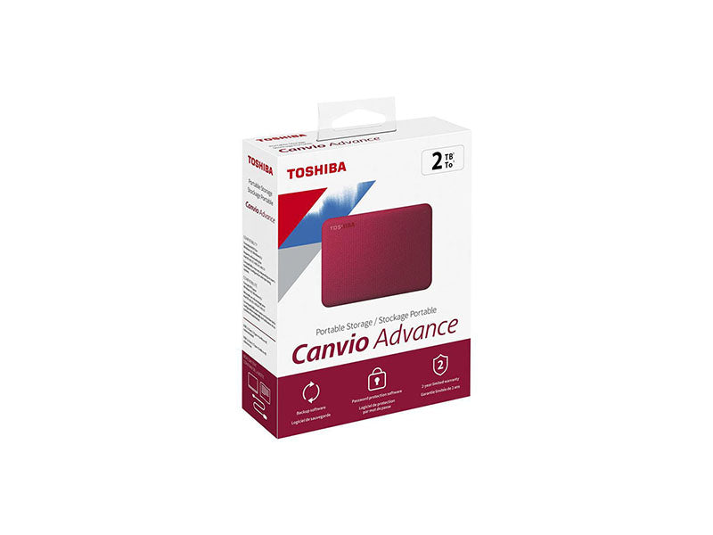 Toshiba Canvio Advance Prtbl Ext Hd/Red/2T